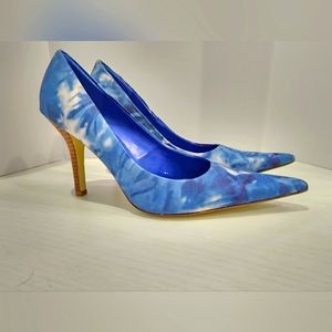 Nine West Blue Watercolor Heels